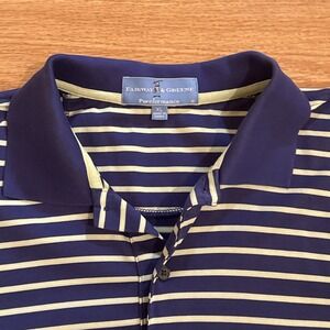 Fairway &‎ Greene Golf Polo Men's XL Multicolor Striped Performance Polo Stretch